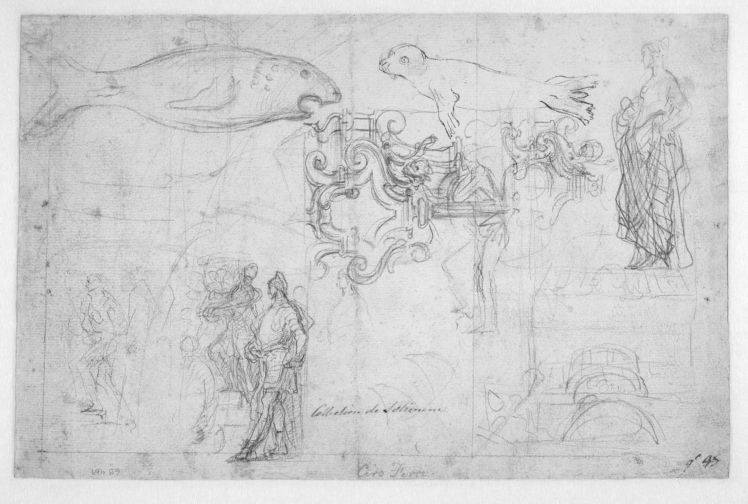 Studier af figurer, dyr og arkitektur